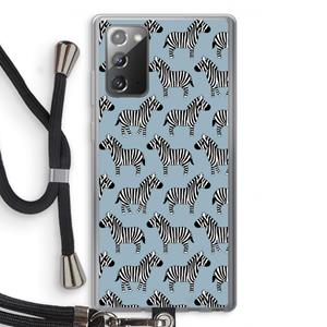 CaseCompany Zebra: Samsung Galaxy Note 20 / Note 20 5G Transparant Hoesje met koord