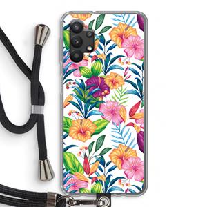 CaseCompany Tropisch 2: Samsung Galaxy A32 5G Transparant Hoesje met koord