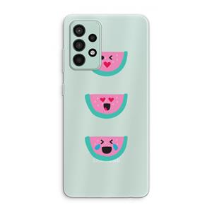 CaseCompany Smiley watermeloen: Samsung Galaxy A52s 5G Transparant Hoesje