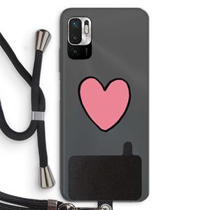 CaseCompany Hartje: Xiaomi Redmi Note 10 5G Transparant Hoesje met koord