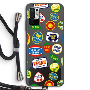CaseCompany Fruitsticker: Xiaomi Redmi Note 10 5G Transparant Hoesje met koord