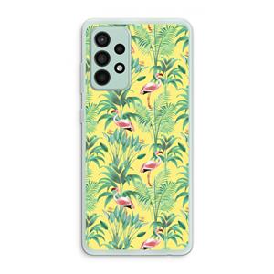 CaseCompany Flamingo party: Samsung Galaxy A52s 5G Transparant Hoesje