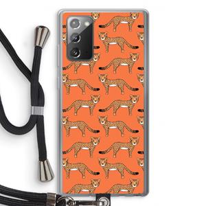 CaseCompany Cheetah: Samsung Galaxy Note 20 / Note 20 5G Transparant Hoesje met koord