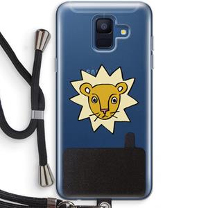 CaseCompany Kleine leeuw: Samsung Galaxy A6 (2018) Transparant Hoesje met koord