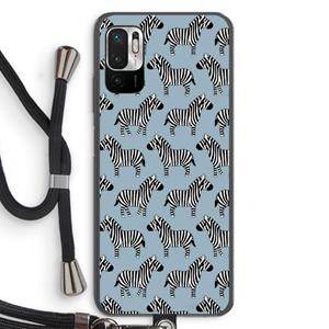 CaseCompany Zebra: Xiaomi Redmi Note 10 5G Transparant Hoesje met koord