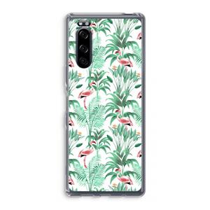 CaseCompany Flamingo bladeren: Sony Xperia 5 Transparant Hoesje