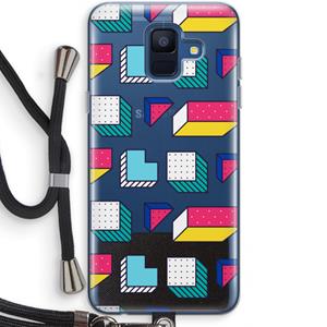 CaseCompany 8-bit N°7: Samsung Galaxy A6 (2018) Transparant Hoesje met koord