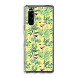 CaseCompany Flamingo party: Sony Xperia 5 Transparant Hoesje