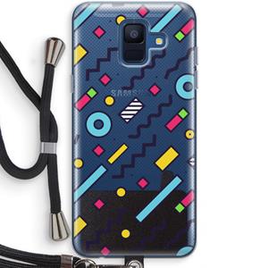CaseCompany 8-bit N°8: Samsung Galaxy A6 (2018) Transparant Hoesje met koord