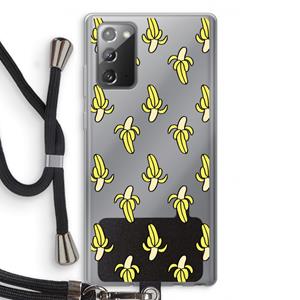 CaseCompany Bananas: Samsung Galaxy Note 20 / Note 20 5G Transparant Hoesje met koord