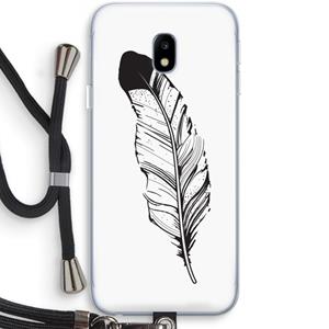 CaseCompany Pluim: Samsung Galaxy J3 (2017) Transparant Hoesje met koord