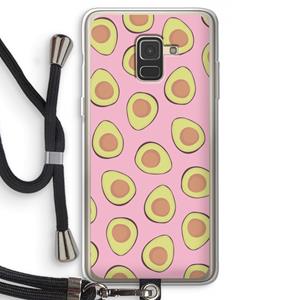 CaseCompany Dancing avocados: Samsung Galaxy A8 (2018) Transparant Hoesje met koord