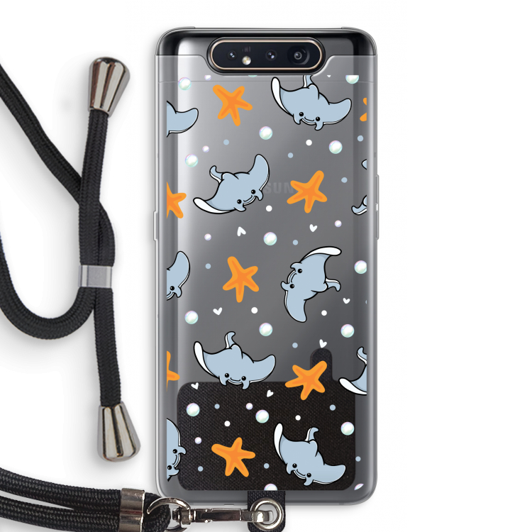 CaseCompany Manta: Samsung Galaxy A80 Transparant Hoesje met koord