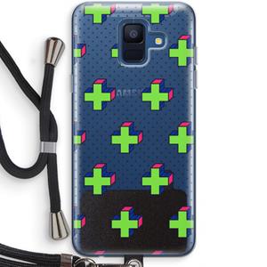 CaseCompany 8-bit N°10: Samsung Galaxy A6 (2018) Transparant Hoesje met koord