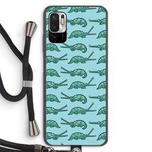 CaseCompany Kroko: Xiaomi Redmi Note 10 5G Transparant Hoesje met koord