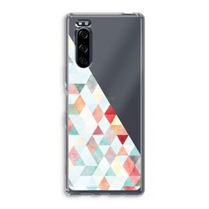 CaseCompany Gekleurde driehoekjes pastel: Sony Xperia 5 Transparant Hoesje
