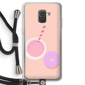 CaseCompany Donut: Samsung Galaxy A8 (2018) Transparant Hoesje met koord