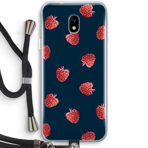 CaseCompany Framboosjes: Samsung Galaxy J3 (2017) Transparant Hoesje met koord