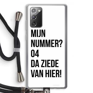 CaseCompany Da ziede van hier: Samsung Galaxy Note 20 / Note 20 5G Transparant Hoesje met koord