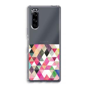 CaseCompany Gekleurde driehoekjes: Sony Xperia 5 Transparant Hoesje