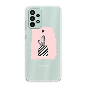 CaseCompany Zwart-wit cactus: Samsung Galaxy A52s 5G Transparant Hoesje