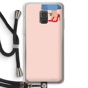 CaseCompany High heels: Samsung Galaxy A8 (2018) Transparant Hoesje met koord
