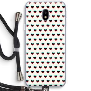 CaseCompany Hartjes: Samsung Galaxy J3 (2017) Transparant Hoesje met koord