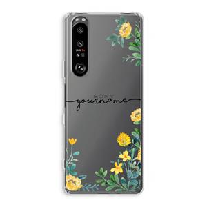 CaseCompany Gele bloemen: Sony Xperia 1 III Transparant Hoesje