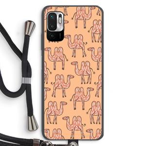 CaseCompany Kameel: Xiaomi Redmi Note 10 5G Transparant Hoesje met koord