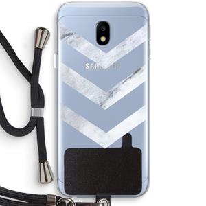 CaseCompany Marmeren pijlen: Samsung Galaxy J3 (2017) Transparant Hoesje met koord