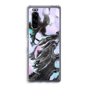 CaseCompany Pastel zwart: Sony Xperia 5 Transparant Hoesje