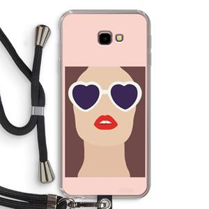 CaseCompany Red lips: Samsung Galaxy J4 Plus Transparant Hoesje met koord
