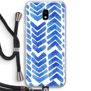 CaseCompany Blauwe pijlen: Samsung Galaxy J3 (2017) Transparant Hoesje met koord