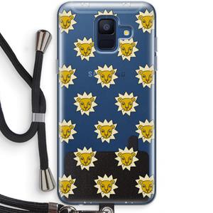 CaseCompany Leeuwenkoppen: Samsung Galaxy A6 (2018) Transparant Hoesje met koord