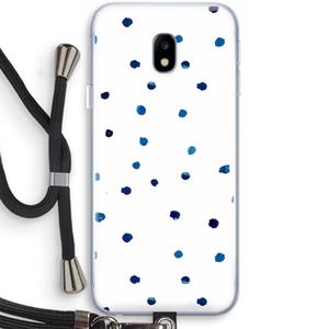 CaseCompany Blauwe stippen: Samsung Galaxy J3 (2017) Transparant Hoesje met koord