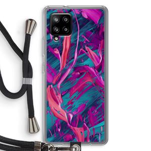 CaseCompany Pink Clouds: Samsung Galaxy A42 5G Transparant Hoesje met koord