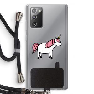 CaseCompany Eenhoorn: Samsung Galaxy Note 20 / Note 20 5G Transparant Hoesje met koord