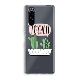 CaseCompany I love cacti: Sony Xperia 5 Transparant Hoesje