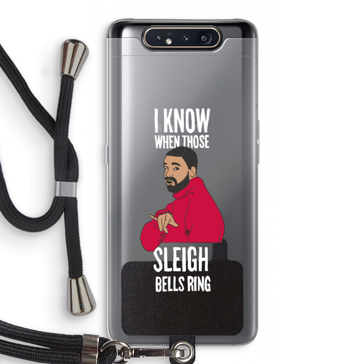 CaseCompany Sleigh Bells Ring: Samsung Galaxy A80 Transparant Hoesje met koord