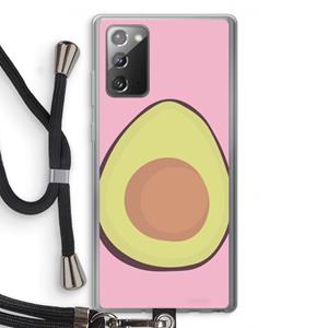 CaseCompany Avocado: Samsung Galaxy Note 20 / Note 20 5G Transparant Hoesje met koord