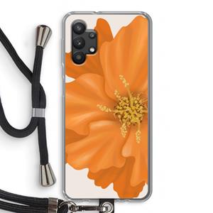 CaseCompany Orange Ellila flower: Samsung Galaxy A32 5G Transparant Hoesje met koord