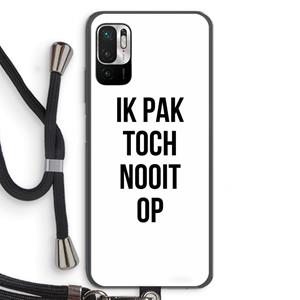 CaseCompany Ik pak nooit op: Xiaomi Redmi Note 10 5G Transparant Hoesje met koord