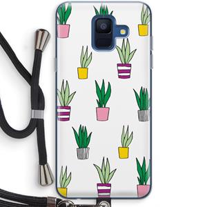 CaseCompany Sanseveria: Samsung Galaxy A6 (2018) Transparant Hoesje met koord