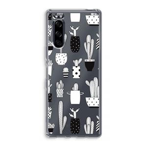 CaseCompany Cactusmotief: Sony Xperia 5 Transparant Hoesje