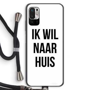 CaseCompany Ik wil naar huis: Xiaomi Redmi Note 10 5G Transparant Hoesje met koord