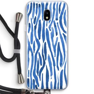 CaseCompany Blauwe nerven: Samsung Galaxy J3 (2017) Transparant Hoesje met koord