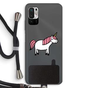CaseCompany Eenhoorn: Xiaomi Redmi Note 10 5G Transparant Hoesje met koord