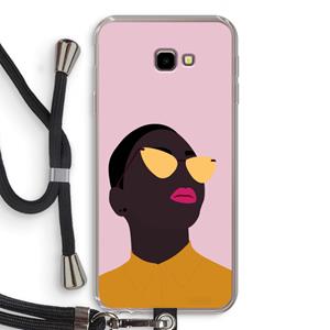 CaseCompany Yellow glasses: Samsung Galaxy J4 Plus Transparant Hoesje met koord