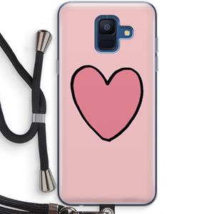 CaseCompany Hartje: Samsung Galaxy A6 (2018) Transparant Hoesje met koord