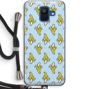 CaseCompany Bananas: Samsung Galaxy A6 (2018) Transparant Hoesje met koord